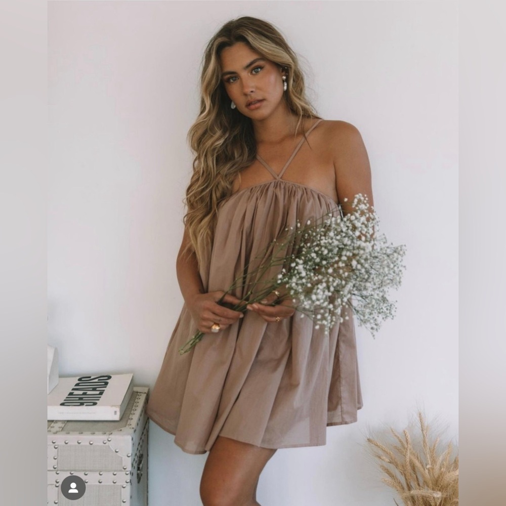 Boutique Mable Mini Dress Sz S Mandy Mocha Mini NWT summertime madness!
